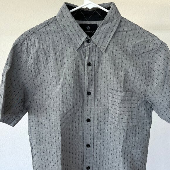 Shouthouse Casual Button Down Short Sleeve Shirt Arrow Pattern Medium. - Picture 1 of 6